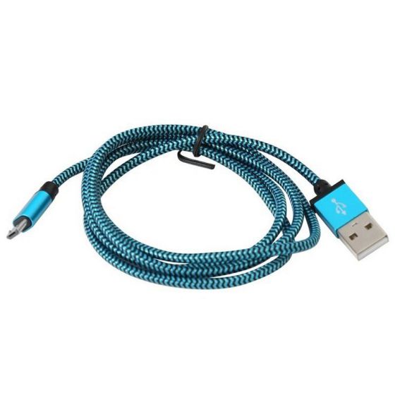 Platinet Cable Tela Microusb Usb 1m Caja Azul